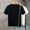 Stripped Knitted Short Sleeve High-end Retro T-shirt