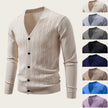 Men's Casual Knitted Fashion Cable Loose V-Neck Cardigan