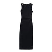 Metal-trimmed Fitted Asymmetric Sleeveless Dress