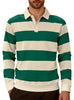 Men's stripped Contrasting Color Button Long Sleeve