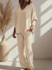 Long-Sleeve Knitted 2-piece Set Lounge Set