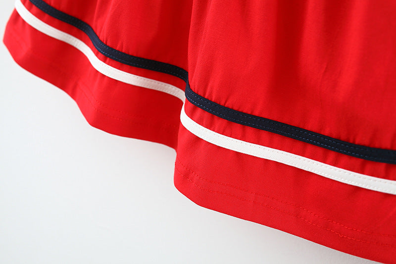 Baby collar Striped Long-sleeved dress