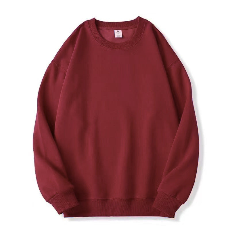 Men's Solid Color Fleece-lined Jumper