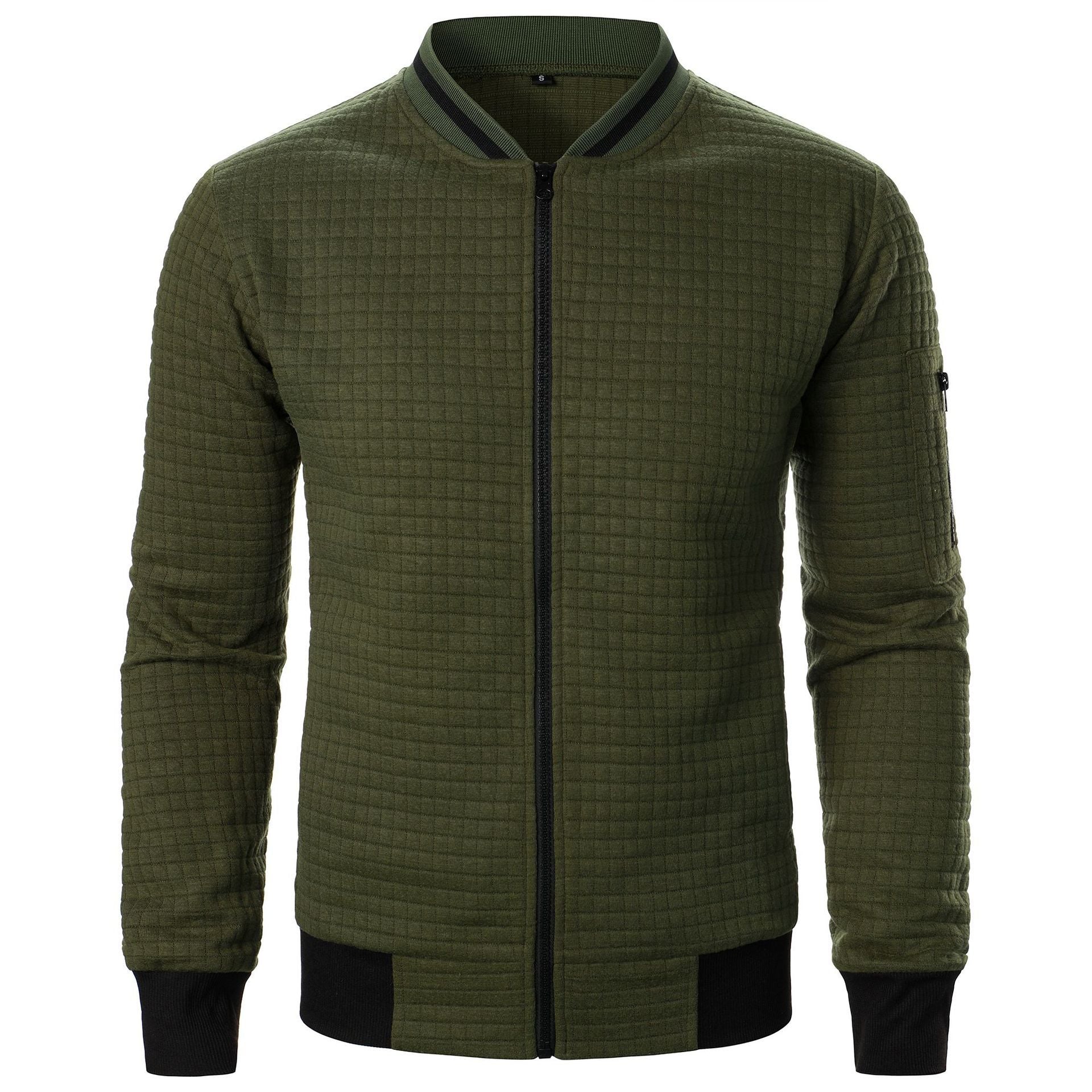 Men's Zip-up Stand Collar Sweatshirt Jacket