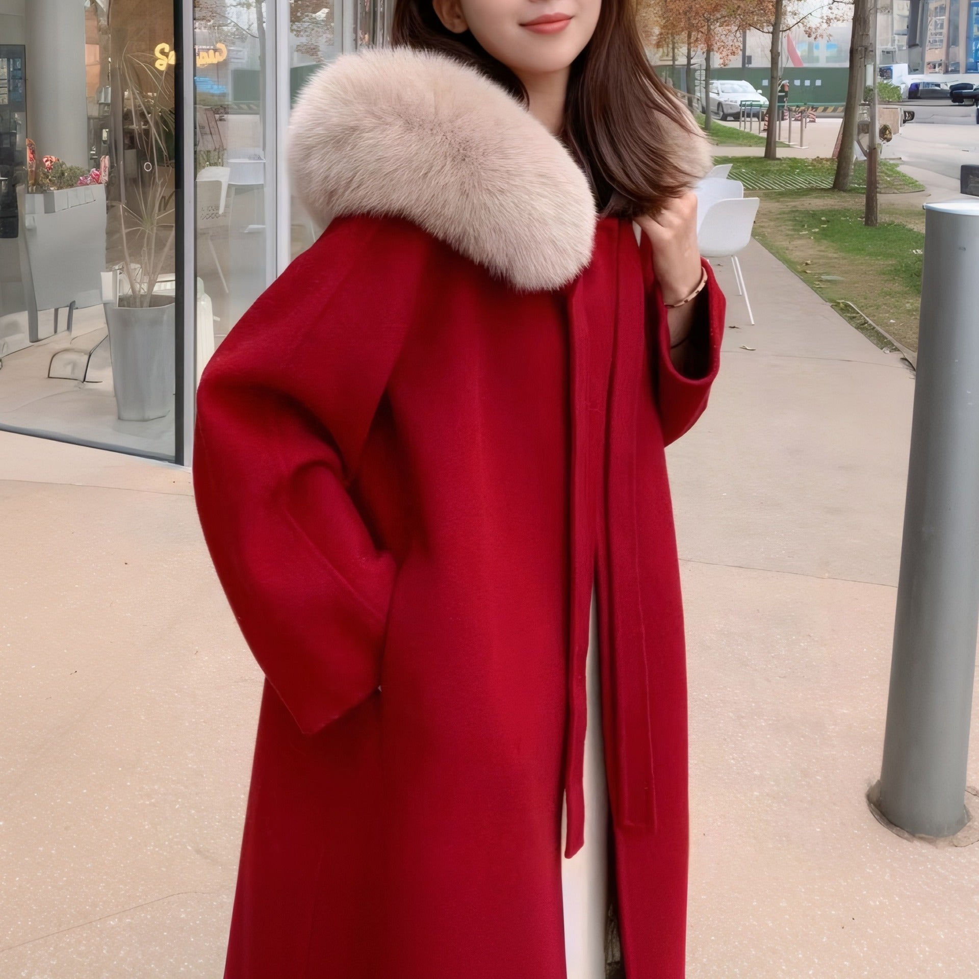 Big Fur Collar Coat