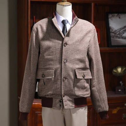 Tweed Stand-collar Single-breasted Light Luxury Retro Slim-fit Coat