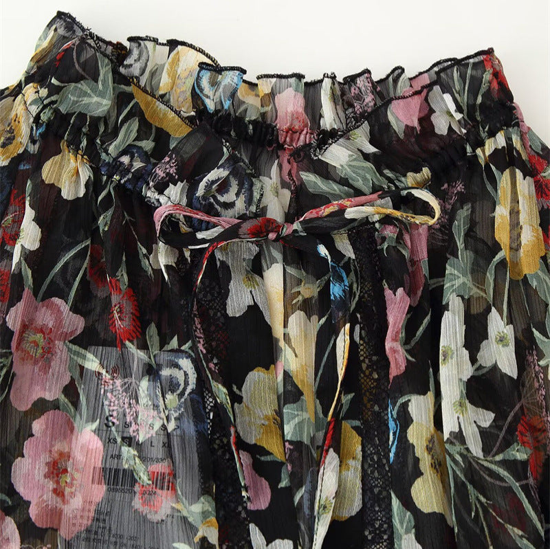 Women's Fashion Simple Floral Print Dress