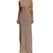 Sexy Twisted Vest Gold And Silver Wire Spring And Summer V-neck Dress