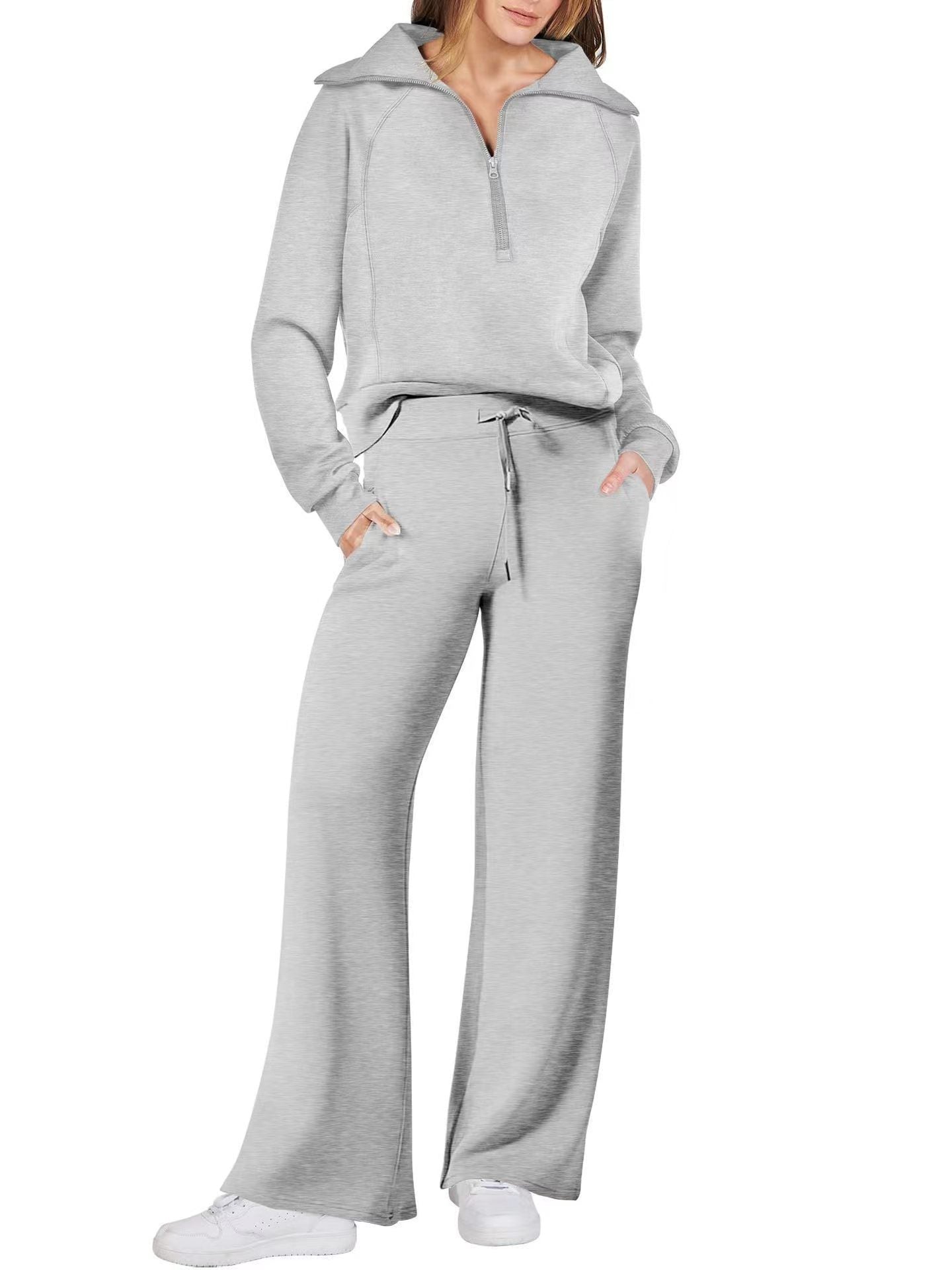 Half Zip Casual Lounge Set