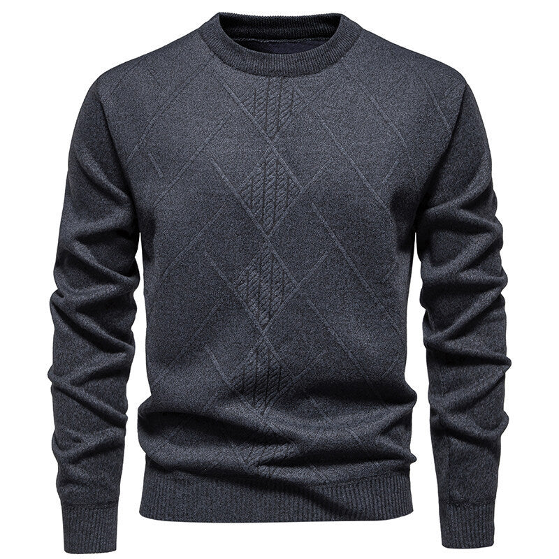 Fleece-lined Thick Round Neck Knitted Cardigan