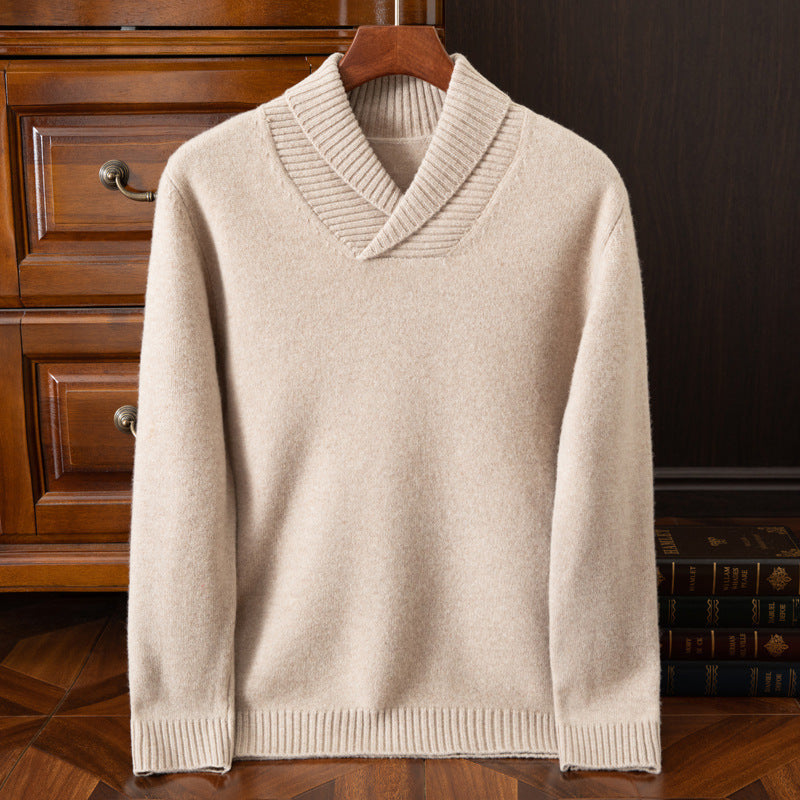 Men's Collar Wool Pullover Sweater