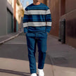 Men's Casual Sporty Round Neck Sweatshirt And Pants Two-piece Set