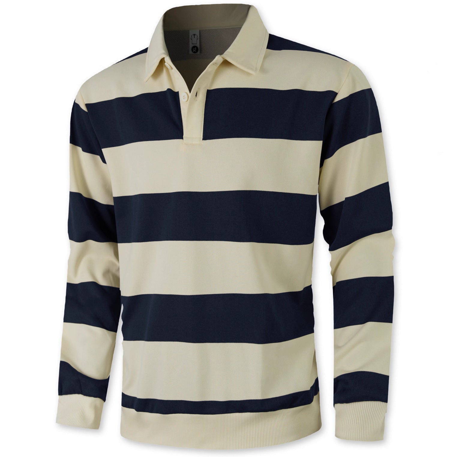 Men's stripped Contrasting Color Button Long Sleeve