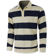 Men's stripped Contrasting Color Button Long Sleeve