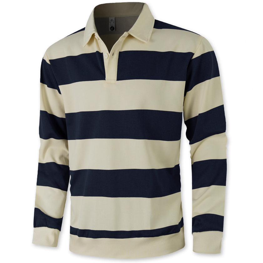 Men's stripped Contrasting Color Button Long Sleeve