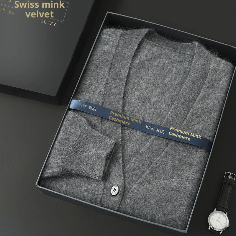 Wool V-neck Thickened Loose Knitwear