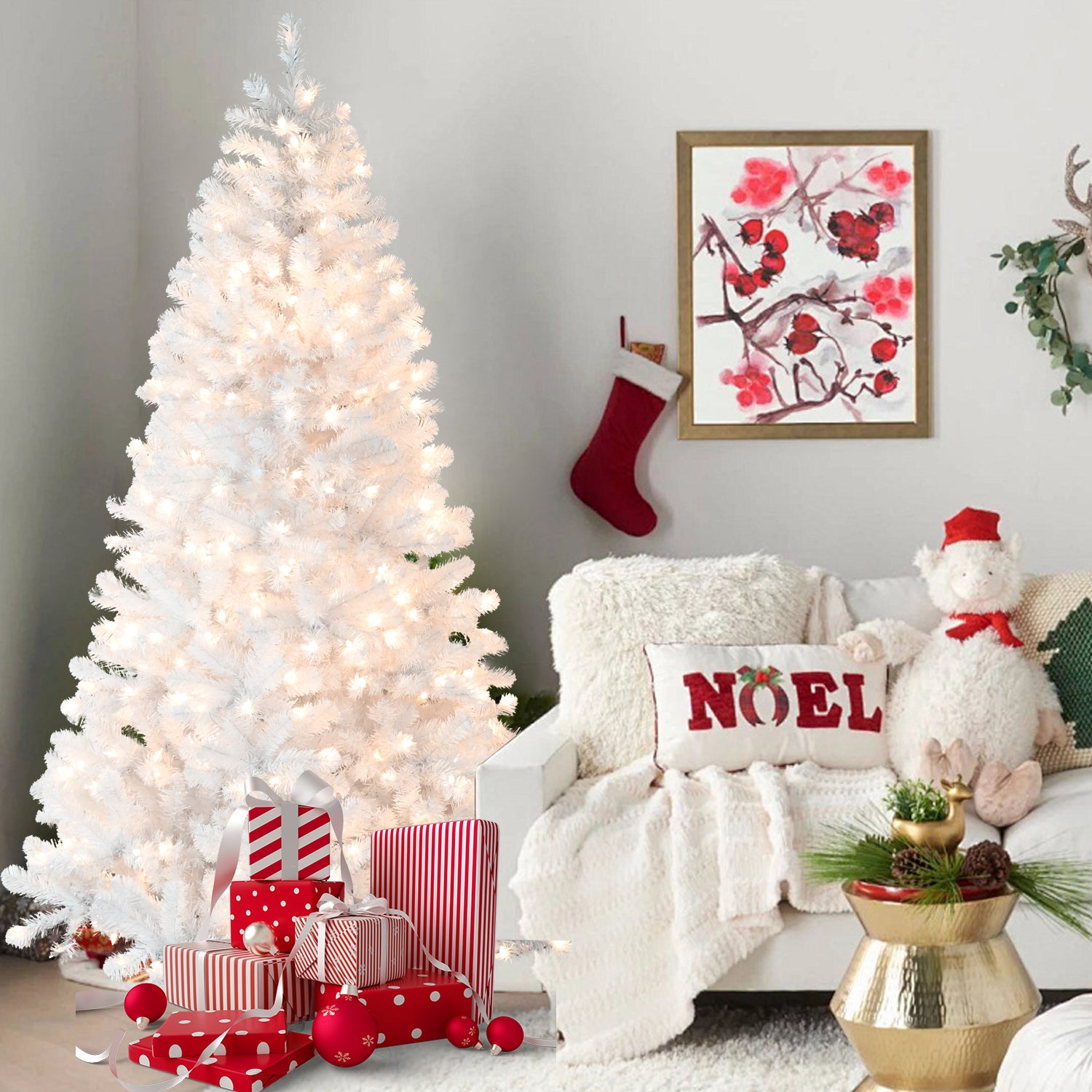 Pre-Lit Brilliant White Christmas Tree