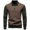 Men's Standing Collar Half Zipper Cotton Sweater