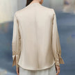 Women's Pleated Long Sleeve Blouse, Round Neck Business Casual Shirt, Dressy Fall 2025 Work Tops