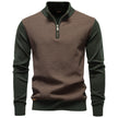 Men's Standing Collar Half Zipper Cotton Sweater