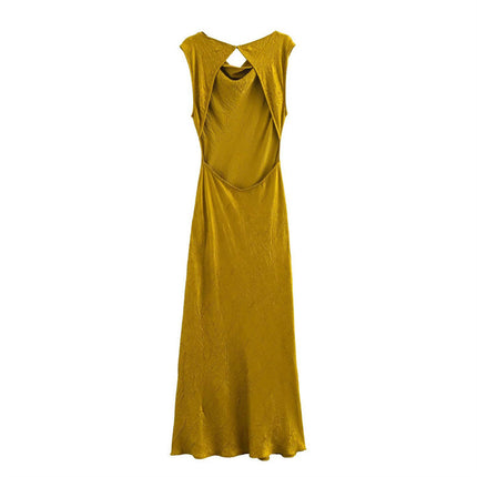 Sleeveless V-neck Slim Long Dress For Women