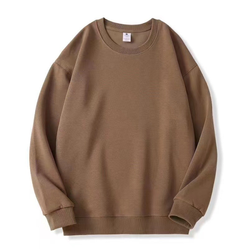 Men's Solid Color Fleece-lined Jumper