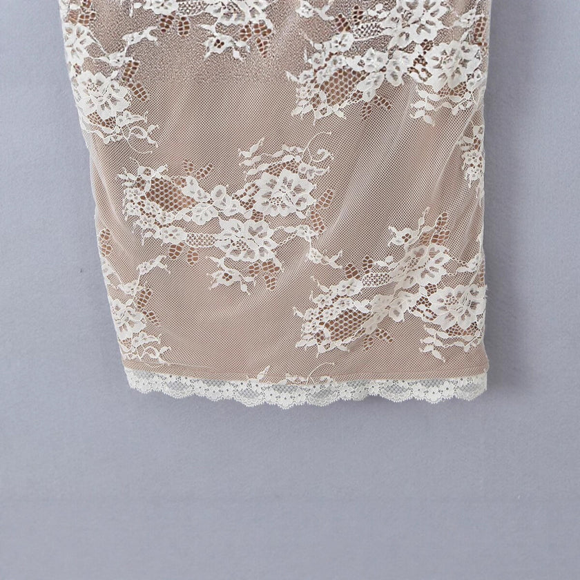 Temperament Long Sleeve Lace Backless Dress