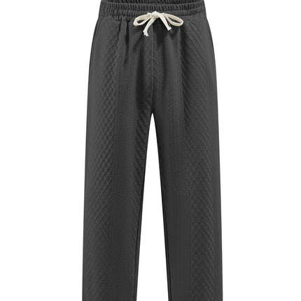 Loose Casual Jacquard Knit Straight-leg Pants