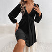 A Line Long Sleeve Velvet Party Dress