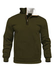 Casual Outdoor High Neck Half-Zip Pocket Long Sleeve Cardigan