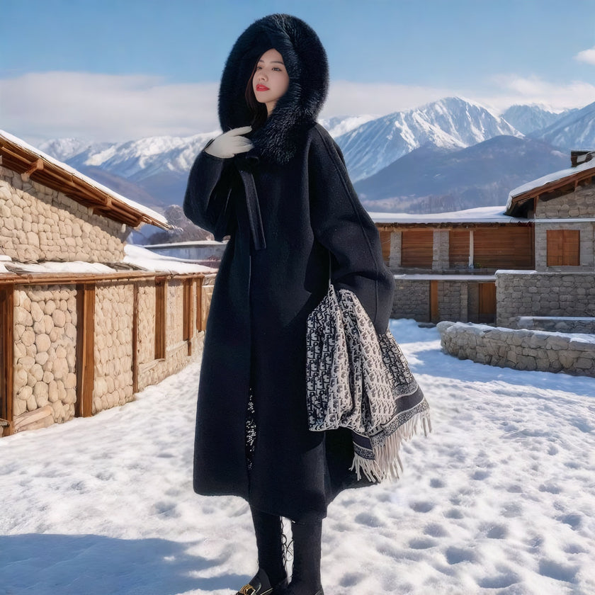 Big Fur Collar Coat