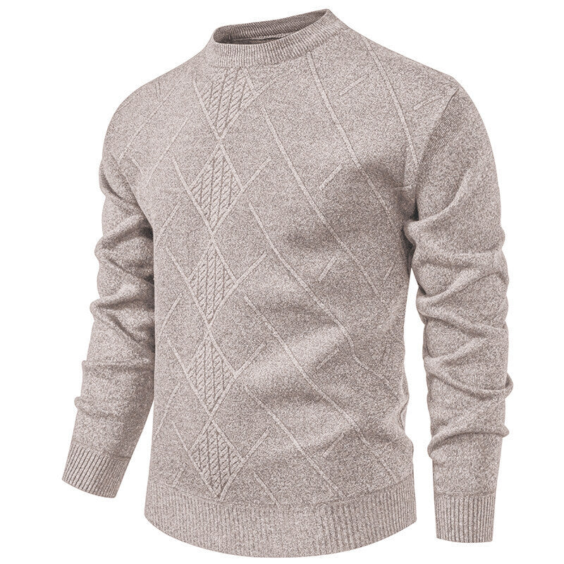 Fleece-lined Thick Round Neck Knitted Cardigan