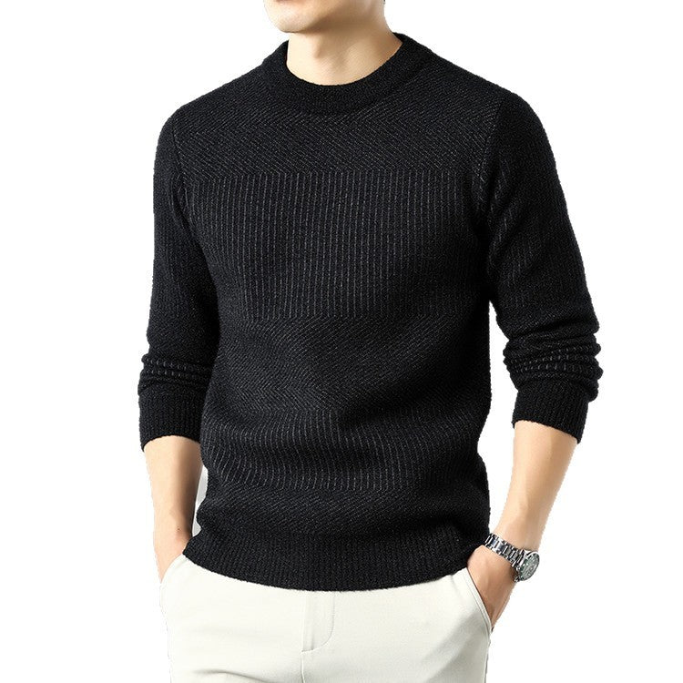 Thick Round Neck Long Sleeve Base Sweater