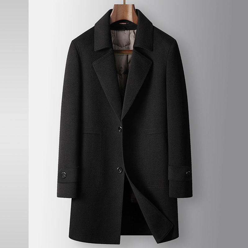 Men's Autumn And Winter Mid-length Detachable White Goose Down Inner Handmade Coat