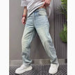 Light Blue Casual Stretch Stylish Versatile Straight Slim Trousers