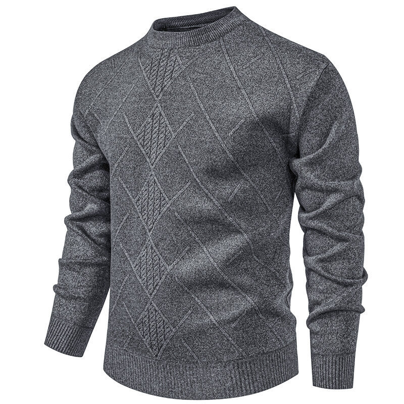 Fleece-lined Thick Round Neck Knitted Cardigan