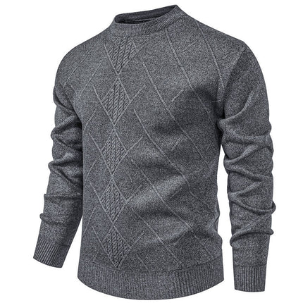 Fleece-lined Thick Round Neck Knitted Cardigan