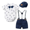 Baby Boy Printed Triangle Romper Set
