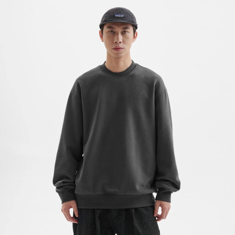 Men's Solid Color Fleece-lined Jumper
