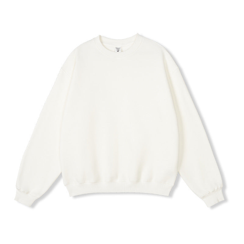 Men's Solid Color Fleece-lined Jumper