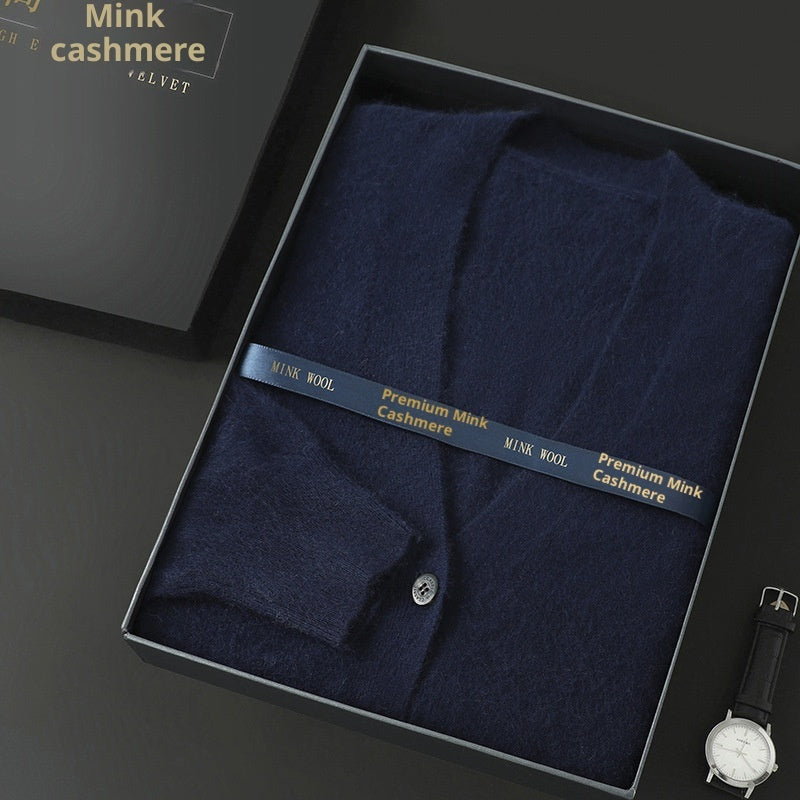 Wool V-neck Thickened Loose Knitwear