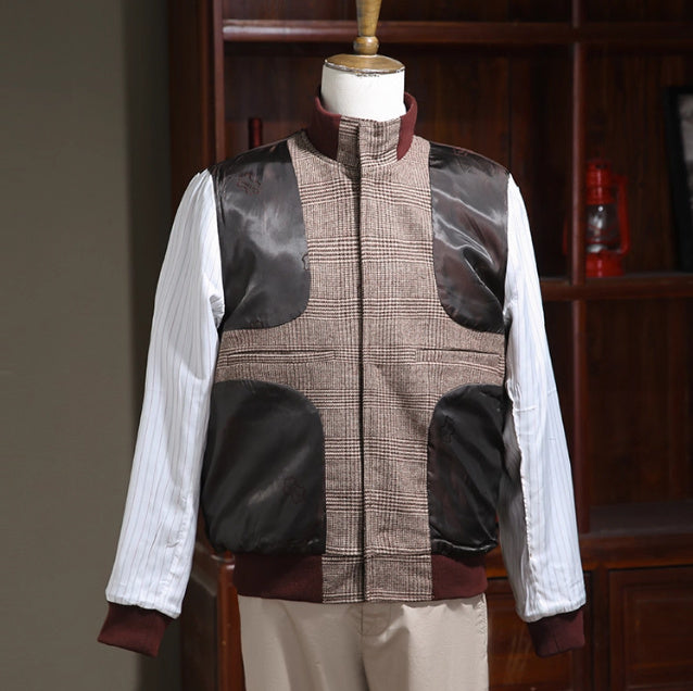 Tweed Stand-collar Single-breasted Light Luxury Retro Slim-fit Coat