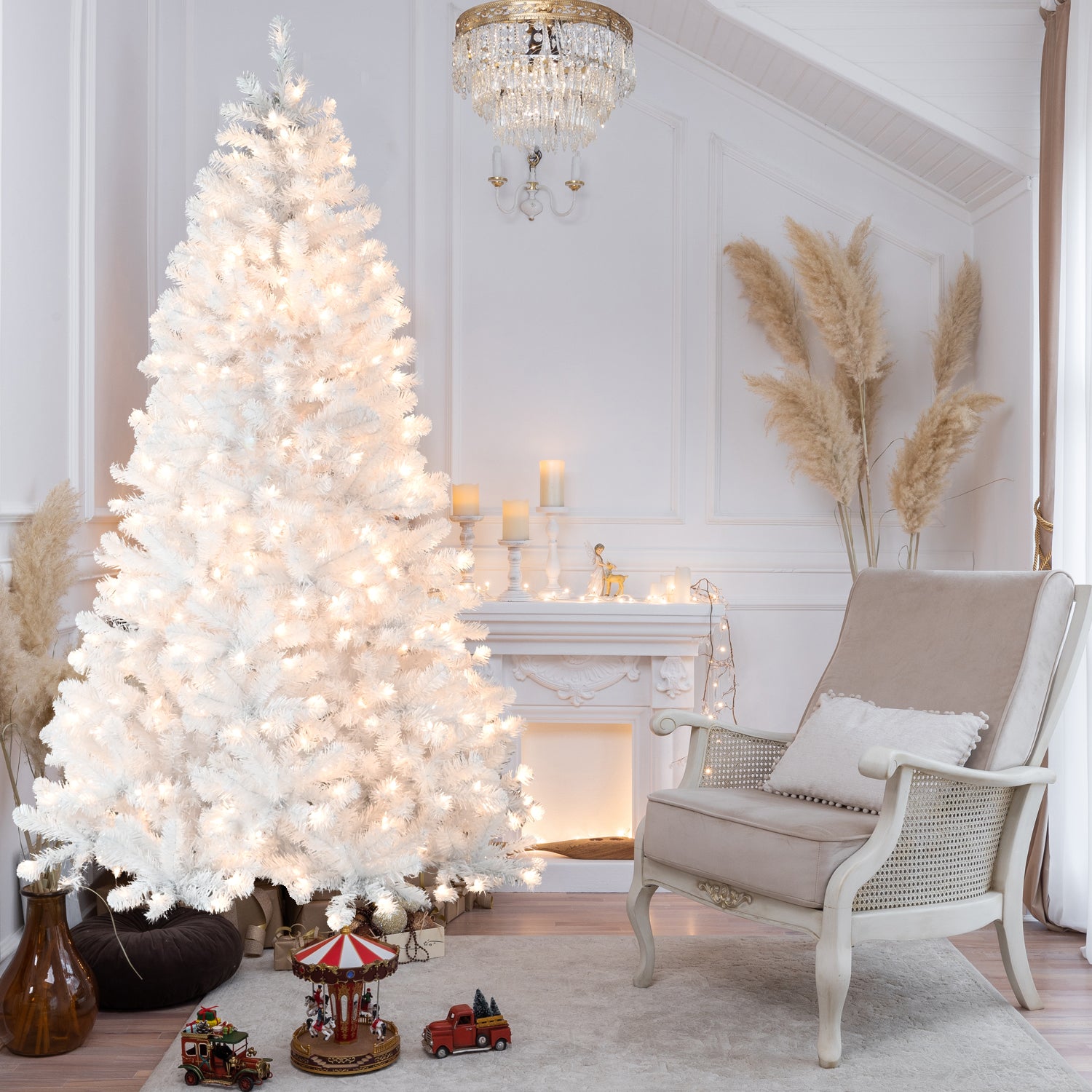 Pre-Lit Brilliant White Christmas Tree