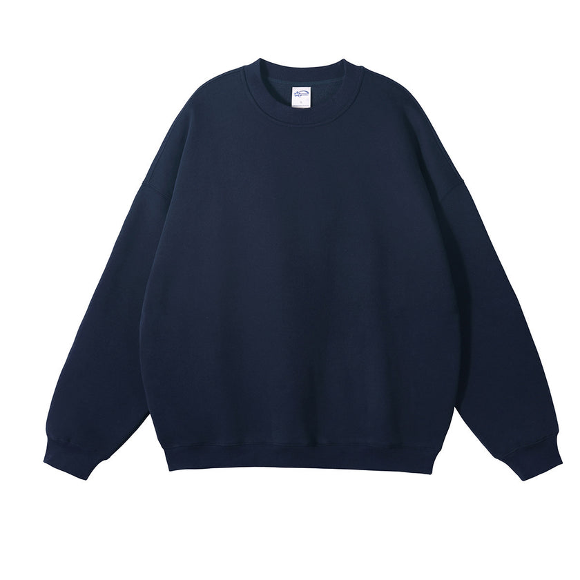 Men's Solid Color Fleece-lined Jumper