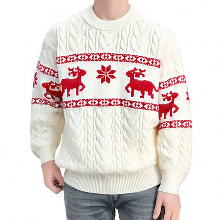 Men's Christmas Round Neck Knitwear Sweater Coat