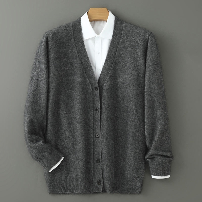 Wool V-neck Thickened Loose Knitwear