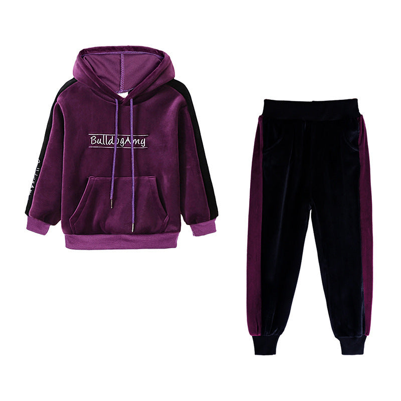 Girls Fashion Long Sleeve Two-piece Sports Suit