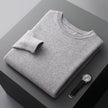 Men's Solid Color Loose Round Neck Wool Sweater