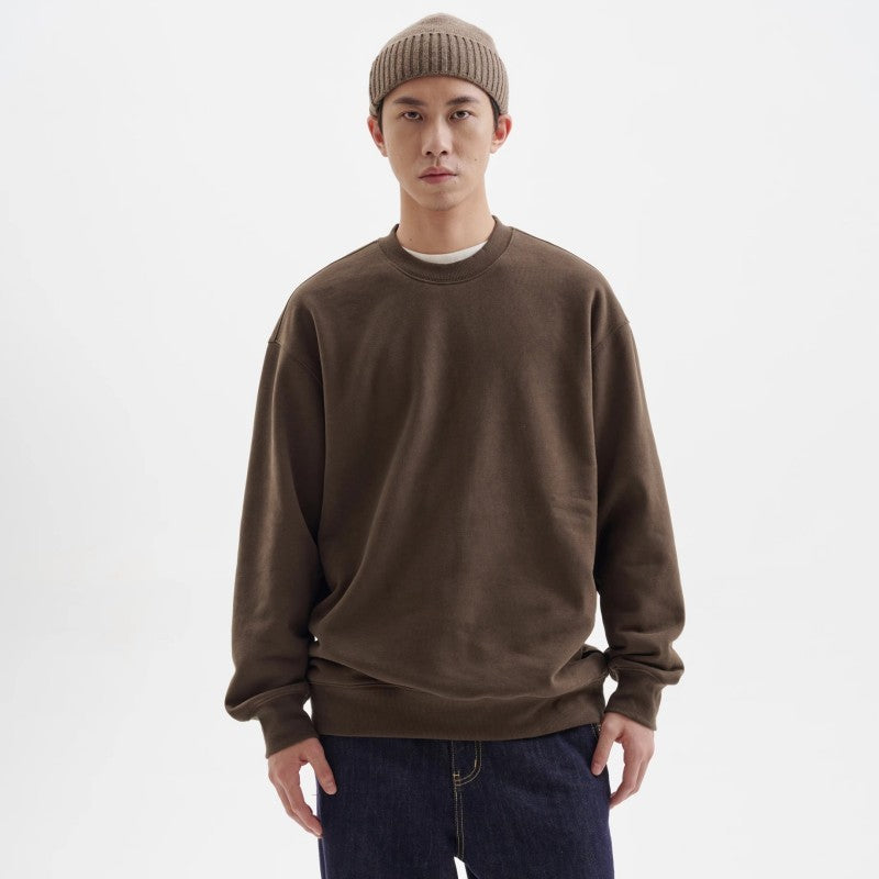 Men's Solid Color Fleece-lined Jumper