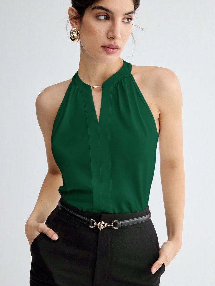 Sleeveless Halter Neck Top